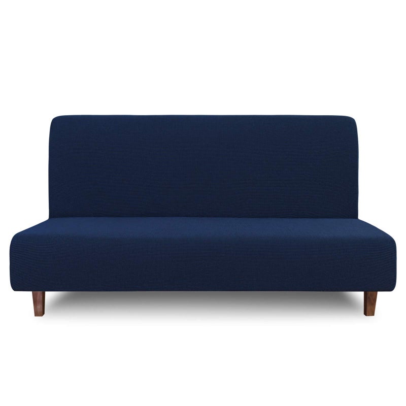Easy-Going 100% Waterproof Futon Cover, Dual Waterproof Couch Cover for Futon, Stretch Jacquard Sofa Cover, Leakproof Furniture Protector for Kids, Pets, Dog and Cat (Medium, Navy) - Image 1